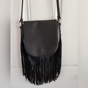 Black Fringe Crossbody Purse